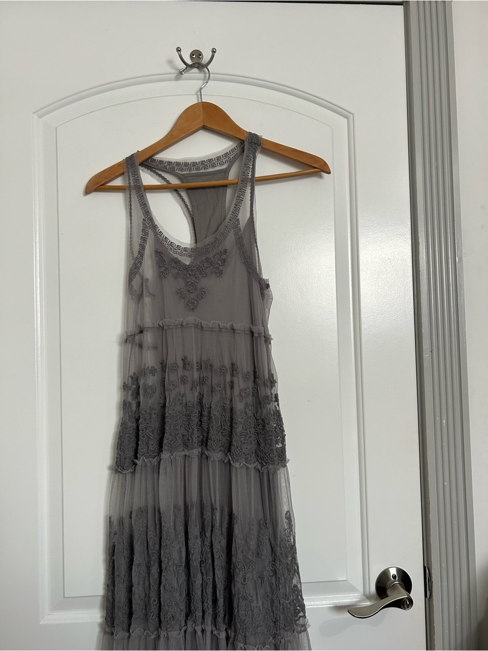 Abercrombie & Fitch Lace Tiered Maxi Dress Size S Boho Shabby Chic 90s Fairy y2k - Picture 3 of 12